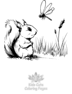 Printable Squirrel coloring sheet for preschoolers