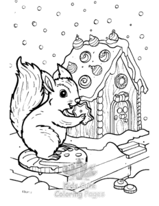 Squirrel coloring page for classroom activities