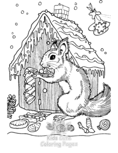 Easy Squirrel coloring sheet for young children