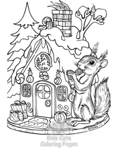 Free printable Squirrel coloring page for kids