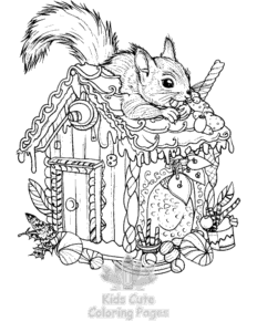 Squirrel coloring page for boys, printable at home