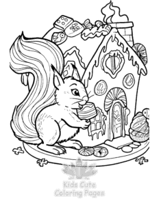 Simple Squirrel coloring page for toddlers