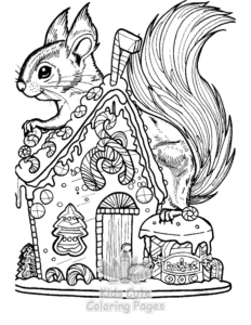 Printable Squirrel coloring sheet for preschoolers