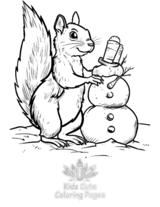 Squirrel coloring page for classroom activities