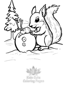 Easy Squirrel coloring sheet for young children