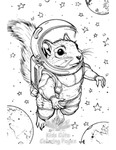 Squirrel coloring page for boys, printable at home