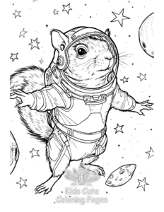 Simple Squirrel coloring page for toddlers
