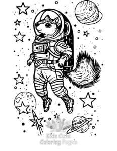 Squirrel coloring page for classroom activities