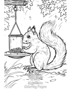 Easy Squirrel coloring sheet for young children