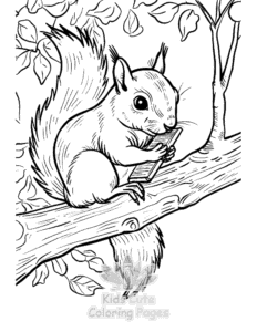 Simple Squirrel coloring page for toddlers