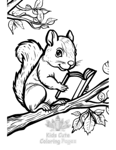 Printable Squirrel coloring sheet for preschoolers