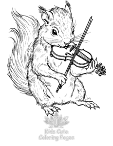 Simple Squirrel coloring page for toddlers