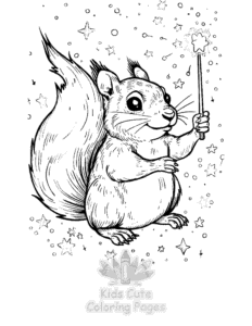 Printable Squirrel coloring sheet for preschoolers