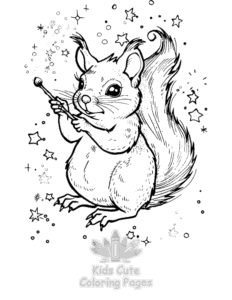 Squirrel coloring page for classroom activities
