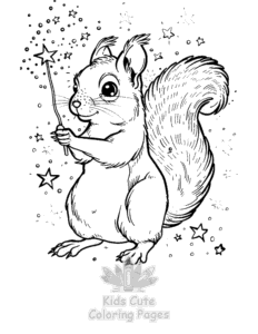 Easy Squirrel coloring sheet for young children