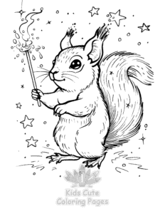 Free printable Squirrel coloring page for kids