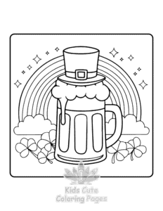 Easy St Patricks coloring sheet for young children