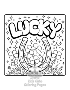 Free printable St Patricks coloring page for kids