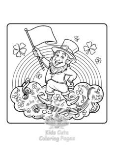 St Patricks coloring page for girls, free to print