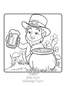 Printable St Patricks coloring sheet for preschoolers