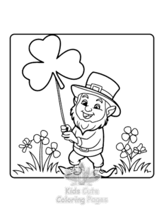 Easy St Patricks coloring sheet for young children