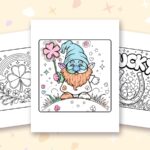 St Patricks coloring pages: a crayon colored sample and free printable sheets