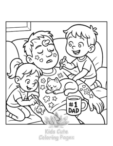 Super DAD coloring page for girls, free to print