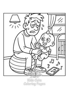 Super DAD coloring page for classroom activities