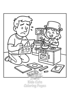 Super DAD coloring page for boys, printable at home