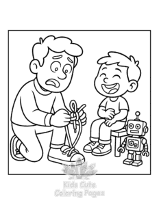 Simple Super DAD coloring page for toddlers