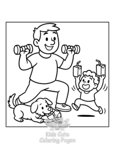 Super DAD coloring page for girls, free to print