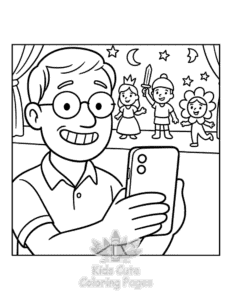 Simple Super DAD coloring page for toddlers