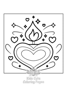 Sweet Hearts coloring page for boys, printable at home