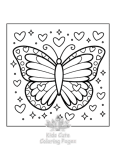 Sweet Hearts coloring page for boys, printable at home