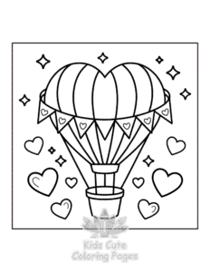 Sweet Hearts coloring page for girls, free to print