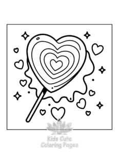 Easy Sweet Hearts coloring sheet for young children