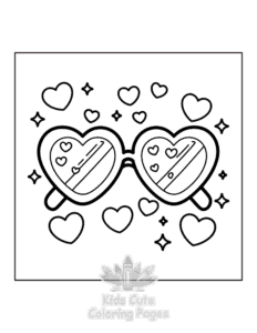 Sweet Hearts coloring page for boys, printable at home