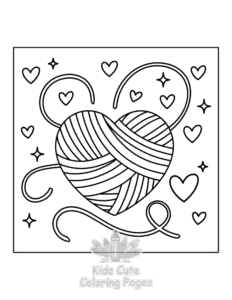 Sweet Hearts coloring page for boys, printable at home