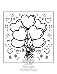 Printable Sweet Hearts coloring sheet for preschoolers