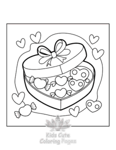 Sweet Hearts coloring page for girls, free to print