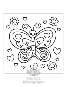 Simple Sweet Hearts coloring page for toddlers