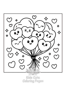 Free printable Sweet Hearts coloring page for kids