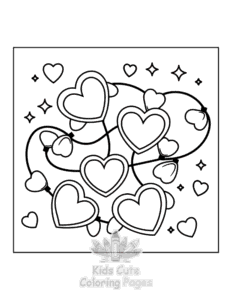 Easy Sweet Hearts coloring sheet for young children