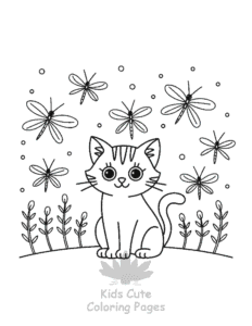 Printable Tiny Cats coloring sheet for preschoolers
