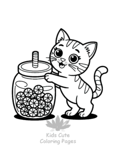 Tiny Cats coloring page for classroom activities