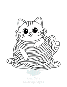 Easy Tiny Cats coloring sheet for young children