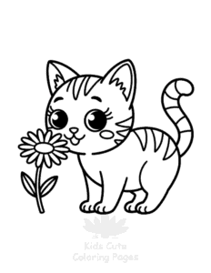 Easy Tiny Cats coloring sheet for young children