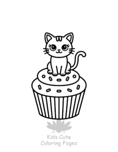 Simple Tiny Cats coloring page for toddlers