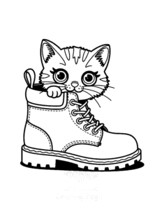 Easy Tiny Cats coloring sheet for young children