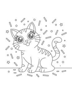 Free Tiny Cats coloring pages to print at home